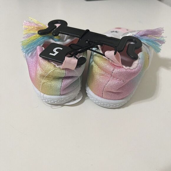 Wonder Nation Unicorn Slip-on Sneakers Rainbow Glitter Toddler Girls Shoes SZ 5 - Picture 6 of 9